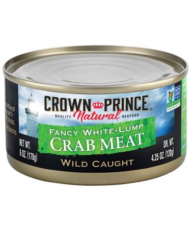 Crown Prince Natural Fancy White-Lump Crab Meat, 6-Ounce Cans (Pack of 12)