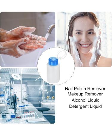 sourcing map Solvent Alcohol Dispensers 180ml(6.1oz) Straight Push Down Liquid Dispenser Pump with Sealing Stainless Steel Lid for Acetone Cleanser Polish Remover Blue Straight Blue - Buy Online on SooperMarket.com
