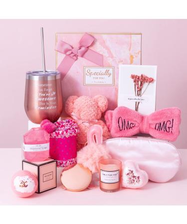 Gifts Basket for Women - Birthday Gift Box Get Well Soon Gifts Set Contains 13 Items Inspirational Gift Relaxing Spa Care Package for Women Friendship Friend Gifts for Women