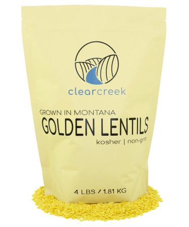 Montana Whole Golden Lentils | 4 lb Resealable Bags | Non-GMO | Kosher | Vegan | Non-Irradiated (Will Sprout) | Yellow Lentils 4 Pound (Pack of 1)