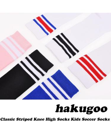 Kids Soccer Socks Toddler Striped Knee High 3-5T Cotton Sports Socks - Black/White (2 Pairs) - Buy Online on SooperMarket.com