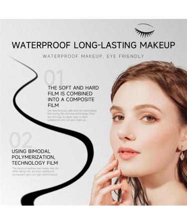 Lower Lash Stamp - Waterproof Eyelash Stamp Kit 2-in-1 Waterproof Sweatproof Eyeliner Quick Eye Makeup Tool Liquid Eye Liner Stamp Eyeliner Pencil for Bottom Lashes(Black set) - Buy Online on SooperMarket.com
