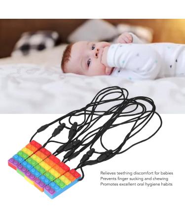 5PCS BPA-Free Baby Teeth Toys - Silicone Rainbow Building Blocks & Chewing Rings for Teething Relief - Buy Online on SooperMarket.com