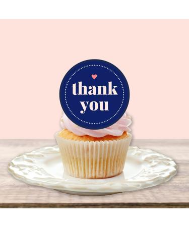 24 PRECUT Thank You Cupcake Toppers Theme #3 Edible Thank You Cake Decorations Thank You Cupcake Topper Thank You Cake Toppers Edible Thanks Birthday Decoration - Buy Online on SooperMarket.com