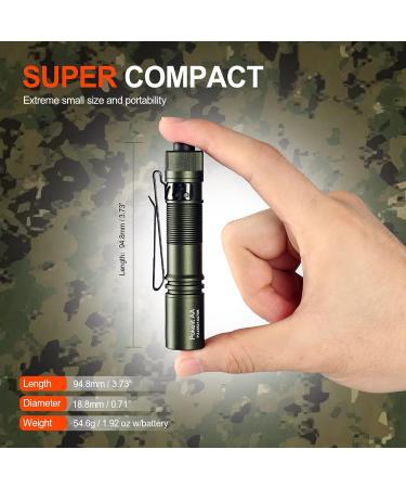ACEBEAM Pokelit AA Rechargeable Mini Flashlight - 550 Lumens, High CRI LED, Clip, Compact EDC for Camping & Hiking - Dark Green - Buy Online on SooperMarket.com