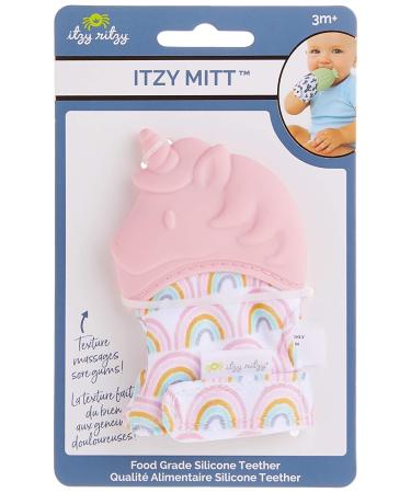 Itzy Ritzy Itzy Mitt Silicone Teether - Light Pink Unicorn for 3+ Months - Buy Online on SooperMarket.com
