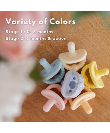 NatureBond Silicone Baby Pacifier with Hygiene Cover | Newborn 0-6 Months | Sunshine Yellow & Peach Puff - Buy Online on SooperMarket.com