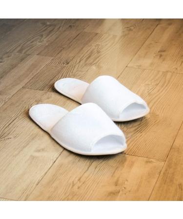 Elcoho 12 Pairs Open Toe White Spa Slippers for Spa, Party, Hotel, Travel - Unisex Men and Women - Buy Online on SooperMarket.com