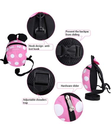 Anti Lost Toddler Backpack with Safety Leash - Pink | Age 1-5 Years - Buy Online on SooperMarket.com