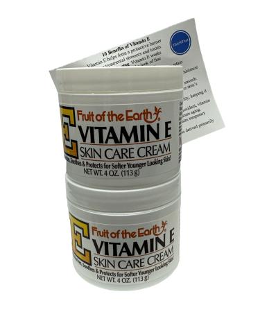 Fruit of the Earth 2974 Moisturizing Vitamin E Cream Skin Care Cream Bundle: (2) 4 oz Jars & ThisNThat Tip Card