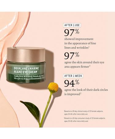 BIOSSANCE Squalane and Marine Algae Eye Cream. Rich Anti-Aging Face Cream Lifts Firms and Smooths Fine Lines and Wrinkles 0.5 ounces - Buy Online on SooperMarket.com