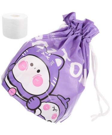 FOMIYES Face Towel 1 Roll Facial Cotton Tissue Cotton Wipes Disposable Cleaning with Drawstring Bag Drying Face Wipes Washcloths Makeup Facial Soft Cloth Face Towel for Drying Face