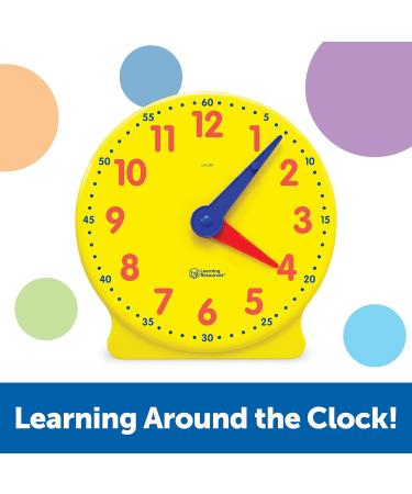 Buy Learning Resources Big Time Learning 12-Hour Learning Clock - Educational Toys for Kids - International Shipping Available - Buy Online on SooperMarket.com
