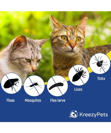 Kreezypet Flea and Tick Collar for Cats | 24-Month Protection | Essential Oils | 19 Inches | 3-Pack | International Shipping - Buy Online on SooperMarket.com