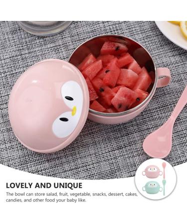Tomaibaby 2 Sets Stainless Steel Baby Feeding Bowls with Spoons - Penguin Design for Infant Toddler Kids - Buy Online on SooperMarket.com