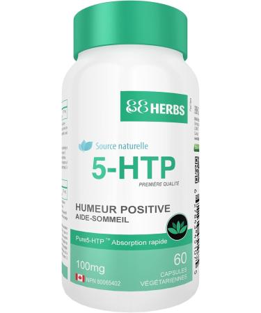 5-HTP - Pharmaceutical Grade Purity - All Natural Source - Quick Release - No Magnesium Stearate - 100mg (per cap) - 60 Vegetarian Caps - Buy Online on SooperMarket.com