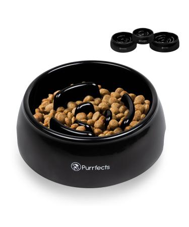 Black Slow Feeder Dog Bowl Purrfects (Medium)