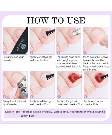 Saviland 500PCS Toe Nail Tips & Solid Glue Gel Kit for Nail Salon & Home DIY - Buy Online on SooperMarket.com