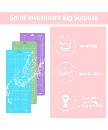 HTVRONT Standard Grip Cutting Mat for Cricut Joy - 3 Pack - 4.5x12 Quilting Mats for Cardstock and HTV Crafts - Green Cut Mats Replacement for Cricut - Adhesive Sticky Grip - Accessories Included - Buy Online on SooperMarket.com