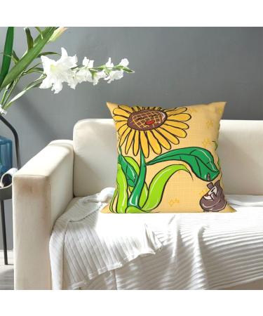 YYHHAOFA Sunflower Seeds and Sunflowers Picture Universal Pillowcase for All Seasons 12"x12" : Soft and Comfortable Suitable for car Sofa Black 12" x 12" - Buy Online on SooperMarket.com