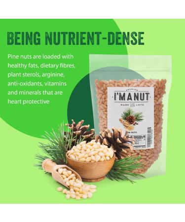 Premium Raw Pine Nuts 16 oz (1 lb) - Steam Pasteurized for Freshness | Ideal for Pesto, Salads, & Roasting | By I'M A NUT - Buy Online on SooperMarket.com
