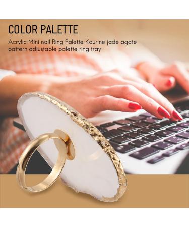 Dawafit 1 Pc Resin Stone Color Nail Art Ring Palette Finger Ring Plate Acrylic Uv Gel Polish Cream Foundation Mixing Nail Art Equipment - Buy Online on SooperMarket.com