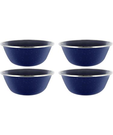 4 Pack Enamel Camping Bowls - Blue Finish for Camping, Hiking & Picnics - Buy Online on SooperMarket.com