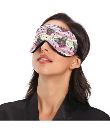 Haskirky Light Blocking Eye Mask | Adjustable for Men and Women | Perfect for Travel, Yoga, Meditation | Deep Sleep Comfort | Butterflies Design - Buy Online on SooperMarket.com