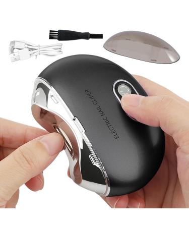 Automatic Electric Nail Clipper | Electric Nail Trimmer with LED Light and 3 Speeds | USB Rechargeable Electric Nail File with LCD Digital Display for Baby Kids Seniors Black