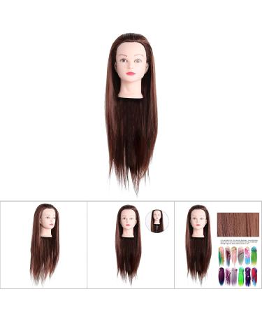 Hair Styling Head for Hairdressers - Thick Natural-Looking Training Head (Dark Brown) for Professional Use - Buy Online on SooperMarket.com