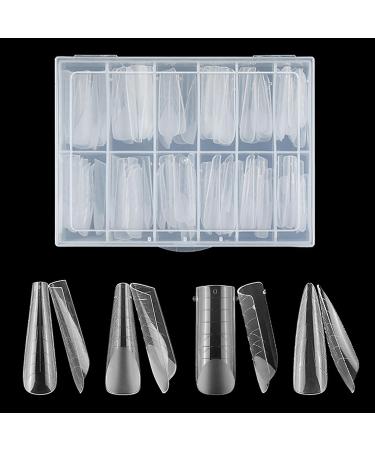 Nail Forms - 96PCS Clear Dual Nail Forms System for Acrylic & Gel Nail Extensions (4 Styles)