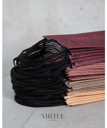 Virtue Code Earth Tones Disposable Face Mask Pack - 50 Cute Masks for Men and Women in Cream, Pink, Burgundy, and Beige Colors - Buy Online on SooperMarket.com