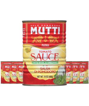 Mutti Tomato Sauce with Basil & Oregano (Salsa di Pomodoro), 14 oz. | 12 Pack | Italy’s #1 Brand of Tomatoes | Canned Tomatoes | Vegan Friendly & Gluten Free | No Additives orPreservatives 14 Ounce (Pack of 12)