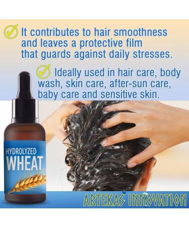 Buy Hydrolyzed Wheat Protein Liquid - 2oz for Hair Skin & Body Care - Ideal for DIY Shampoos & Conditioners - 2 Vials with Pipette & Screw Cap - International Shipping Available - Buy Online on SooperMarket.com