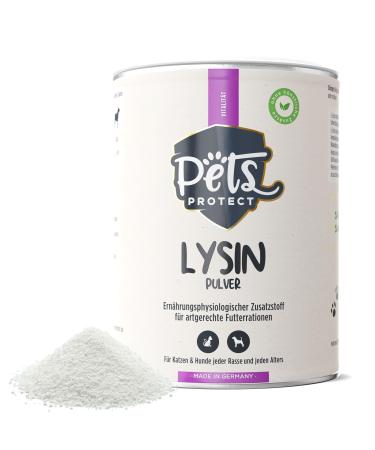 Pets Protect 100% pure lysine for cats & dogs |150 g powder high dose |German production |To prevent & support the immune system |For cat runt |Without art.Additions 150 g (1 Pack)