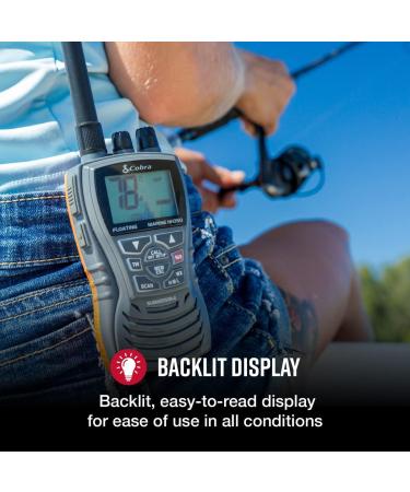 Cobra MR HH350 FLT Handheld Floating VHF Radio - 6W, Submersible, Noise-Canceling Mic, Backlit LCD, NOAA Weather, Memory Scan - Grey - Buy Online on SooperMarket.com