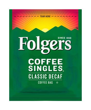 Folgers Coffee Singles Classic Decaf Medium Roast 19 Single Serve Bags - 19 Count Pack - Buy Online on SooperMarket.com