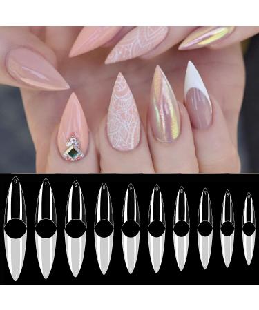 AORAEM Stiletto Nail Tips - 1000Pcs Acrylic False Nails Set with Bag (Short Clear+Natural) - Buy Online on SooperMarket.com