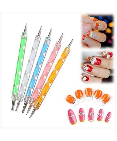 Lanlousy 20 Pieces Nail Art Brushes with 1 Piece Nail Tips Nail Supplies Nail Palette Polish Palette Manicure Design Tools White - Buy Online on SooperMarket.com