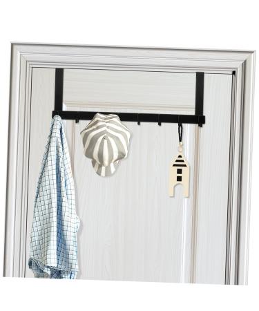 Key Holder Hook 8 Hook Over The Door Rack Door Towel Hanger Behind Door Coat Hooks Scarf Hook Wall-Mounted Coat Rack Over Door Hook Hat Hanger Space Aluminum Door Back Door Hanger