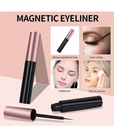BILEYCHA Upgrade 3D Natural Magnetic Eyelashes Kit - 10 Pairs, 2 Magnetic Eyeliners included, Glue-free Application - Buy Online on SooperMarket.com