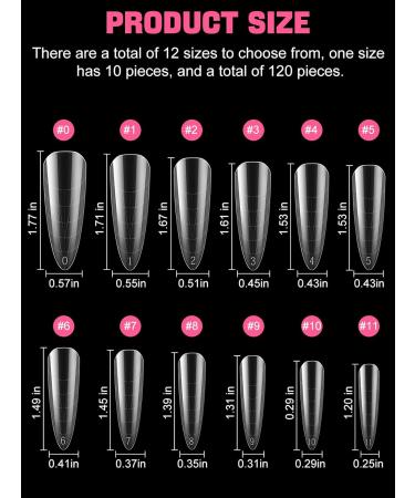 EBANKU 120 PCS Clear Dual Nail Forms Coffin Nail Mold Tips for Acrylic Stiletto Extensions - Nail Art Salon Tools - Buy Online on SooperMarket.com