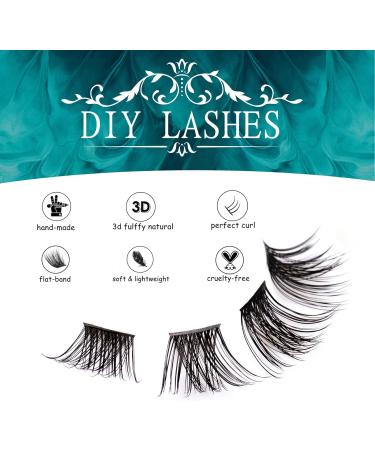 SISILILY Individual Lashes Cluster 90 Pcs DIY False Eyelashes Reusable Extension Kit - Natural Soft 3D C CC D Curl with Glue - 10/12/14/15/16mm Length - DM10 White - Buy Online on SooperMarket.com