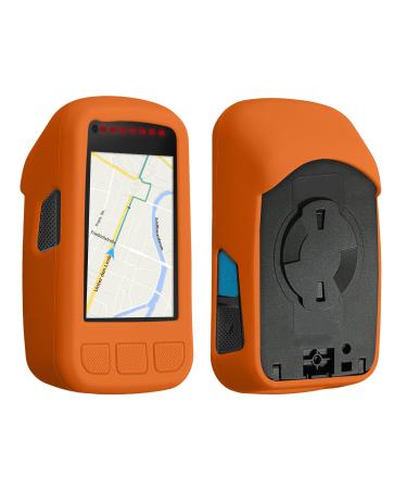 kwmobile case compatible with Wahoo Elemnt Bolt V2 - Silicone GPS Bicycle Case Protective Cover - in Black Orange