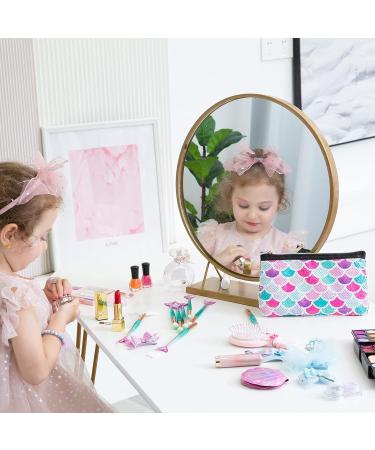 Mermaid Makeup Brush Set with Cosmetic Bag - 13 PC Beauty Tools and Sequins Case - Buy Online on SooperMarket.com