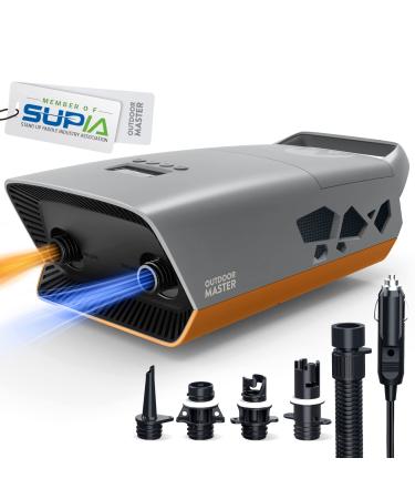 OutdoorMaster 20PSI High Pressure SUP Air Pump The Cachalot - Intelligent Dual Stage Inflation & Auto-Off, Deflation Function, 12V DC Car Connector for Inflatable Stand Up Paddle Boards, Boats