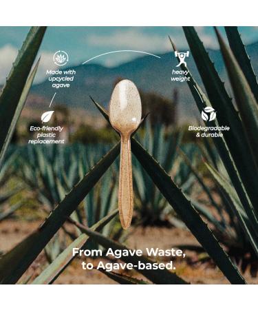 Sustainable Agave Co - Agave Fiber Spoons - Plastic-Free Biodegradable Compostable Plant-Based - Brown Bulk - 500 Count - Buy Online on SooperMarket.com