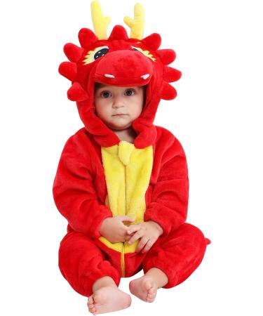 COOKY.D Unisex Winter Hooded Romper Jumpsuit | Dragon Design | 12-18 Months - Buy Online on SooperMarket.com
