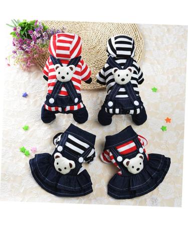 Angoily Dog Spring Dresses Dress for Summer Jeans for Girls Pet Apparel Dress with Bow Girls Nightgowns Classy Dress Summer Jeans Spring Dresses for Work Dog Dress Stripe Pet Supplies S As Shown - Buy Online on SooperMarket.com