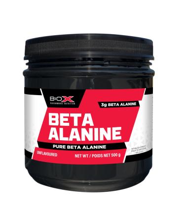 BioX Beta Alanine Powder | 100% Pure Beta Alanine Powder for Muscular Endurance Strength Recovery | 3g Beta Alanine per Serving | Unflavoured 166 Servings 500G